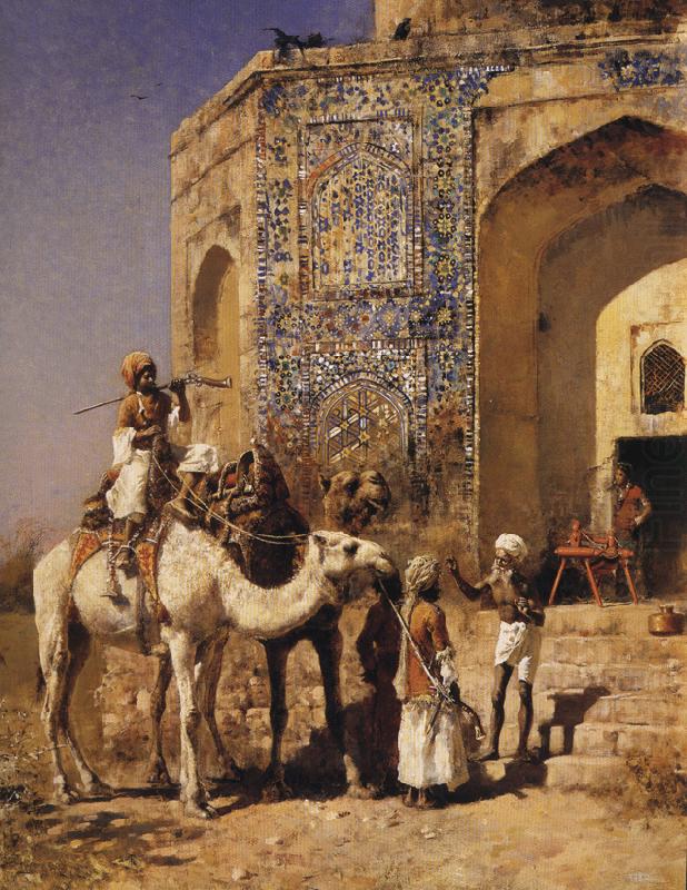 The Old Blue-Tiled Mosque, Outside of Delhi, India, Edwin Lord Weeks